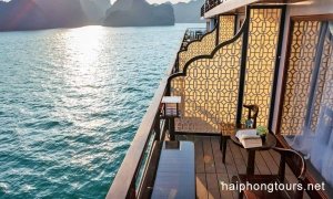 Balcony in Prestige suite Hai Phong Vspirit Premier Cruise